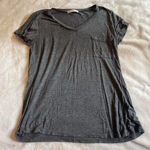 Casual Grey V-Neck short sleeve top